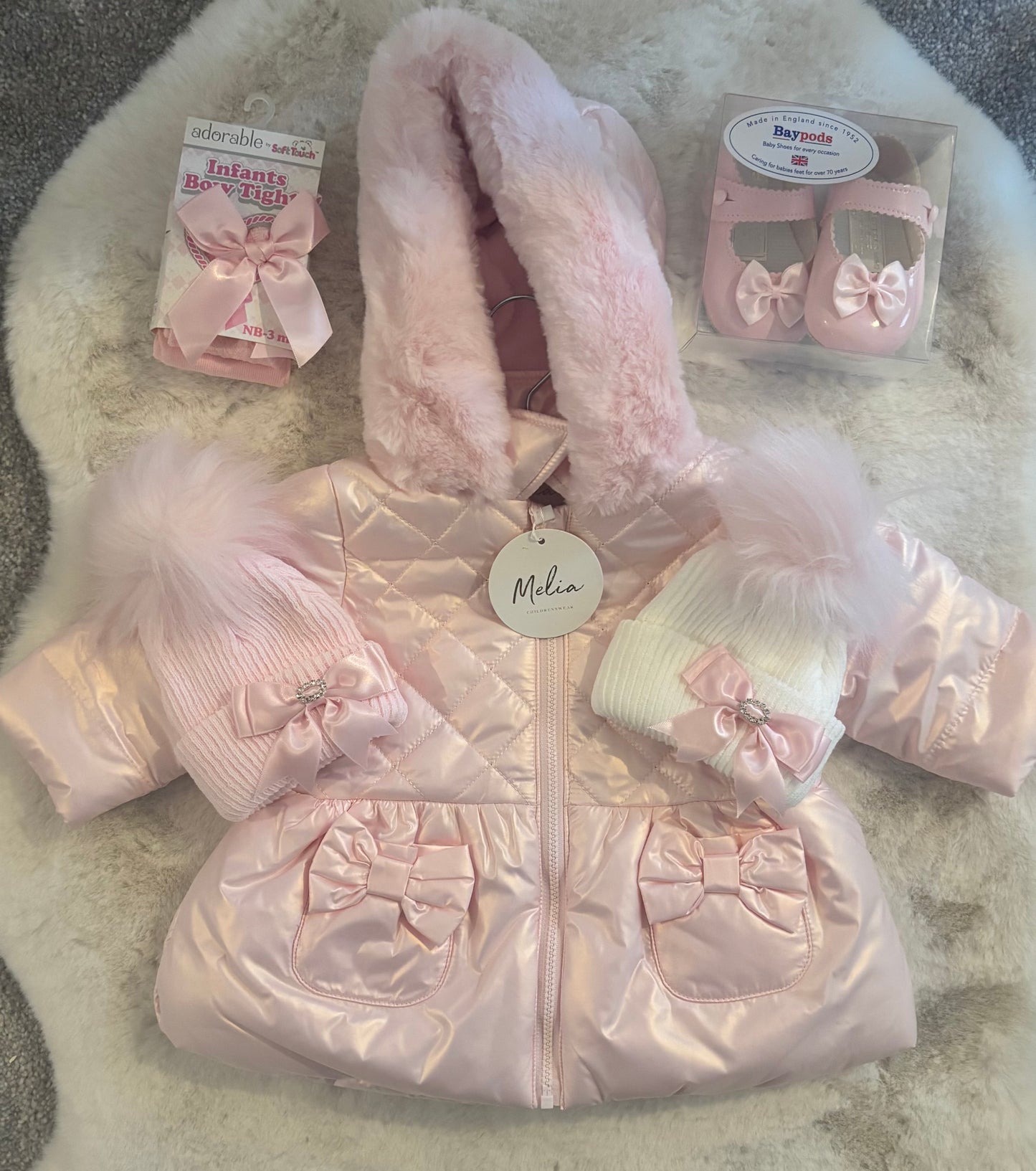 Baby girls sevva coat pink