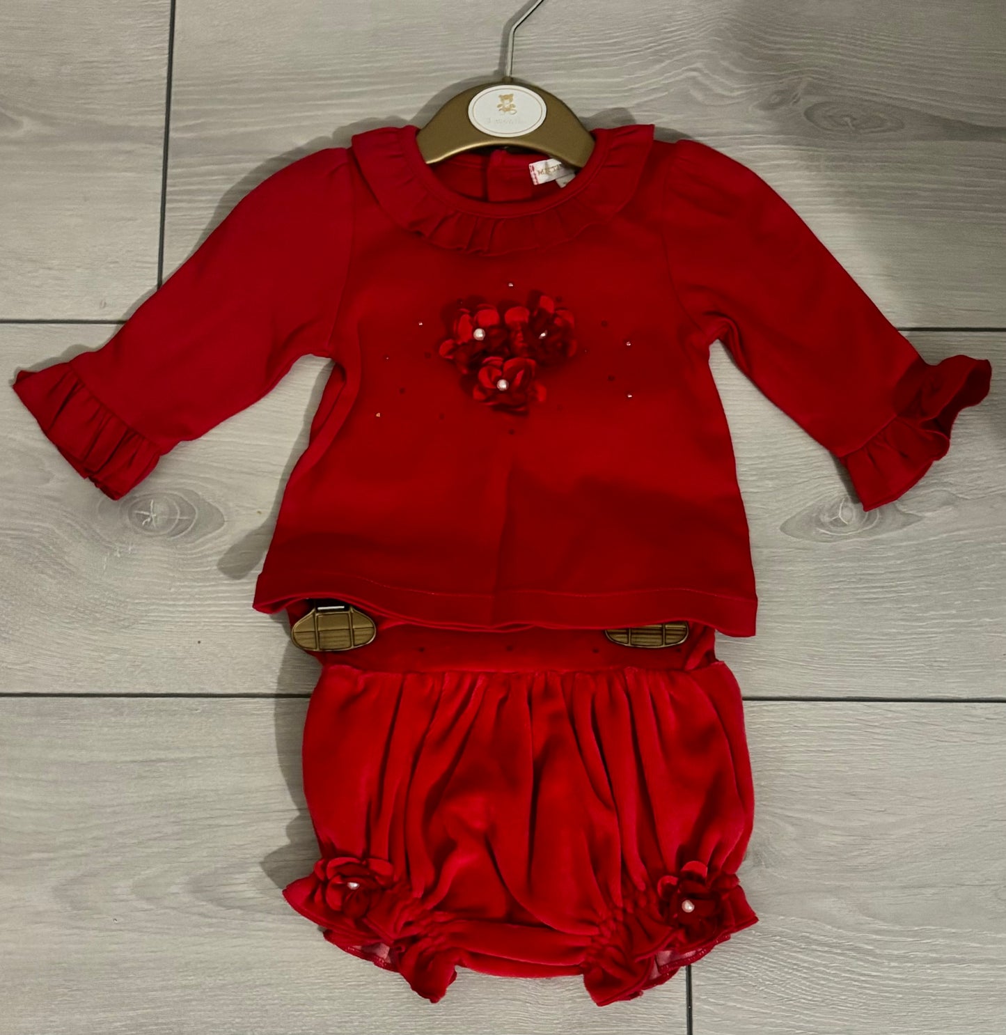 Mintini Girls Floral Heart Top & Jam Pants Set