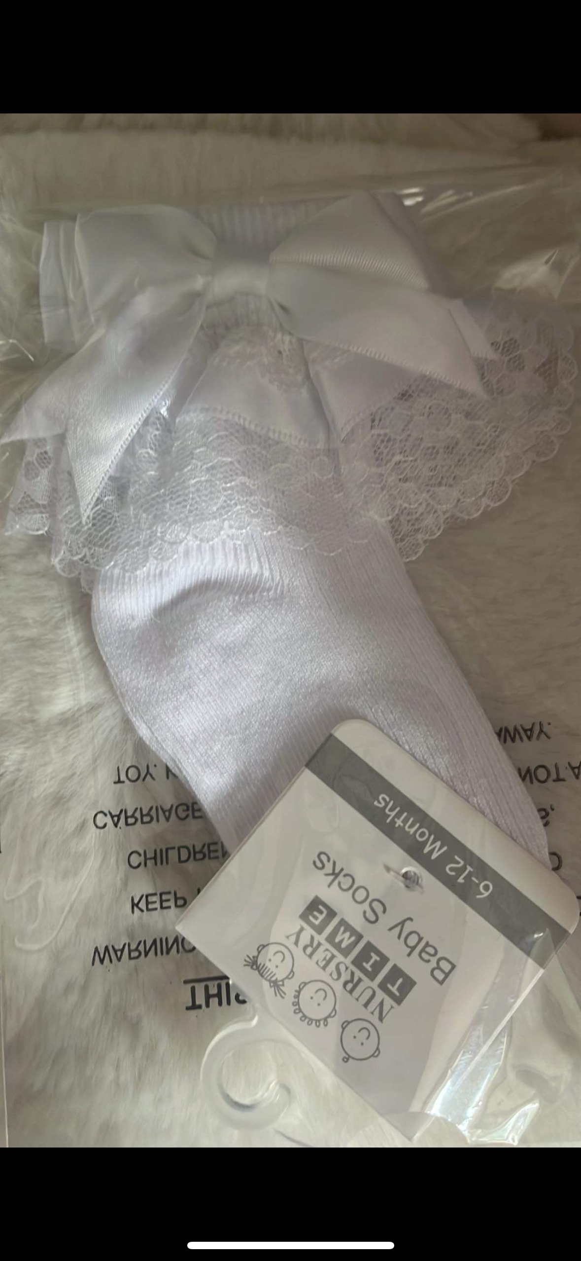 Baby Girls Lace & Bow Ankle Socks