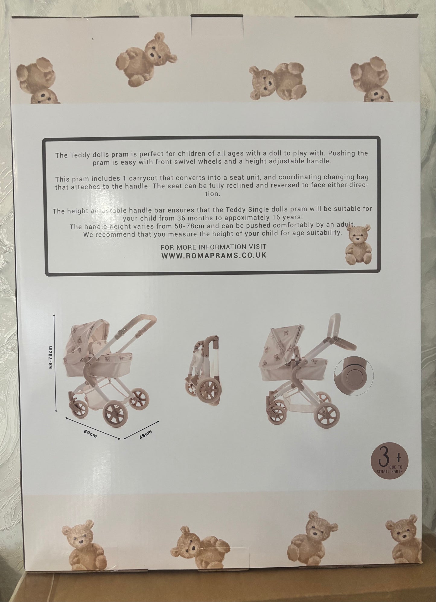 Roma Teddy Dolls Pram