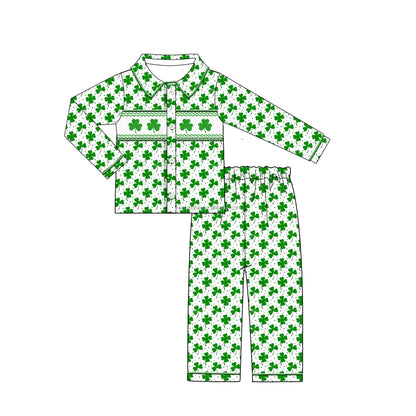 Boys Shamrock & Clovers Smock PJ’s