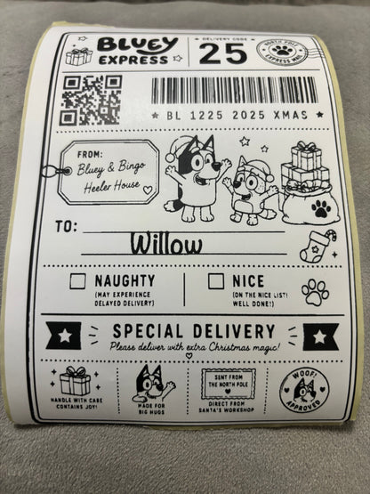 Personalised Nice List Labels