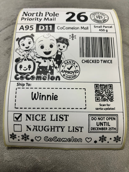 Personalised Nice List Labels