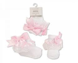 Baby Girls Lace & Bow Ankle Socks