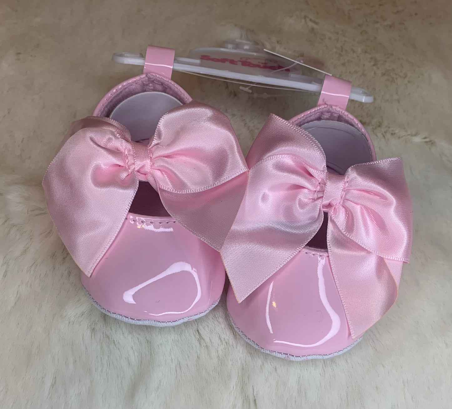 Patent Infant Satin Bow Shoes