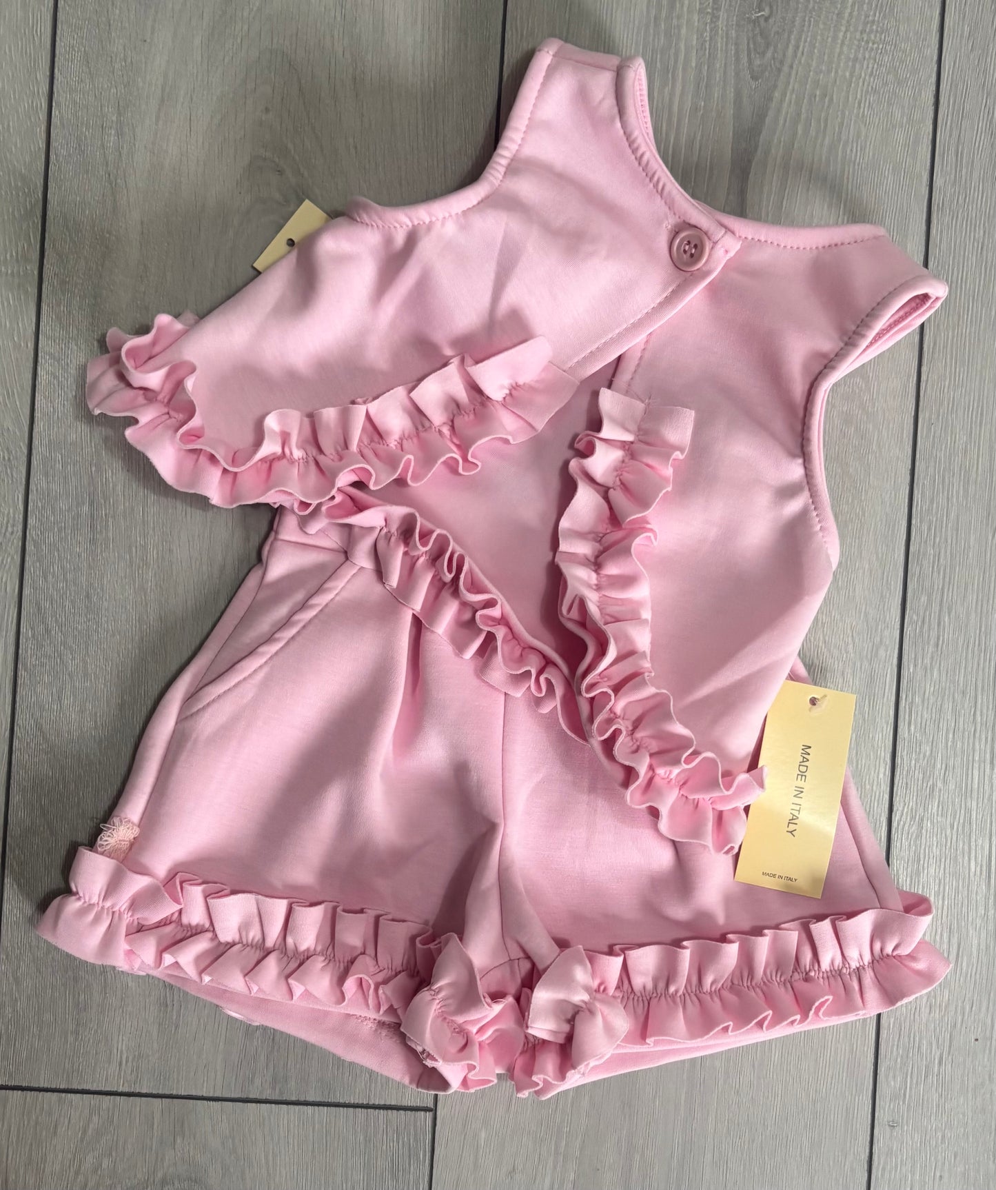 Girls Frilly Open Back Short Set 2-12y
