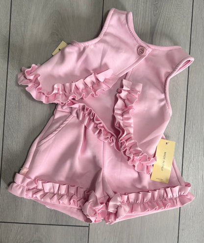 Girls Frilly Open Back Short Set 2-12y