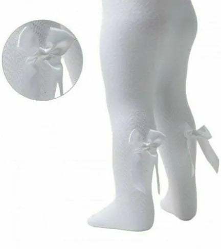 Infants Soft Touch Chevron Bow Tights 0-24m