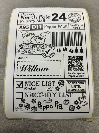 Personalised Nice List Labels