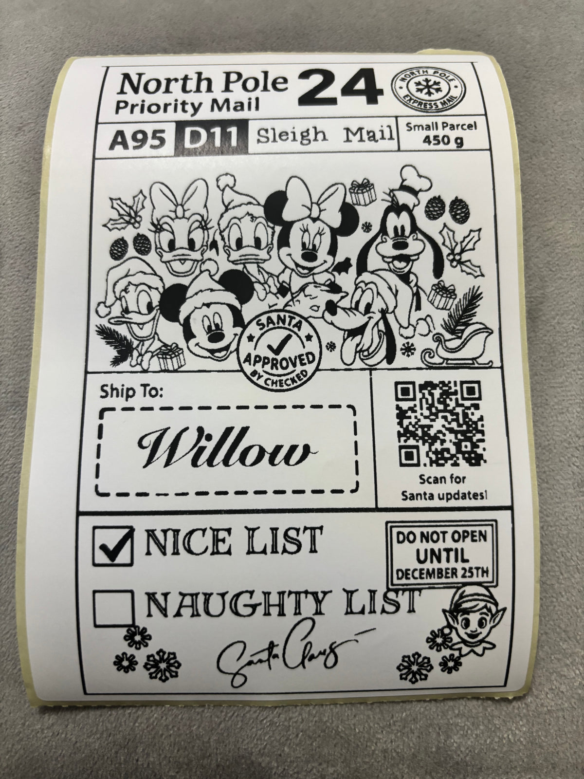 Personalised Nice List Labels