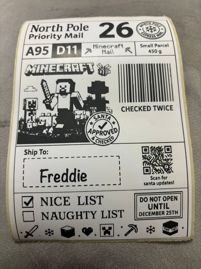 Personalised Nice List Labels