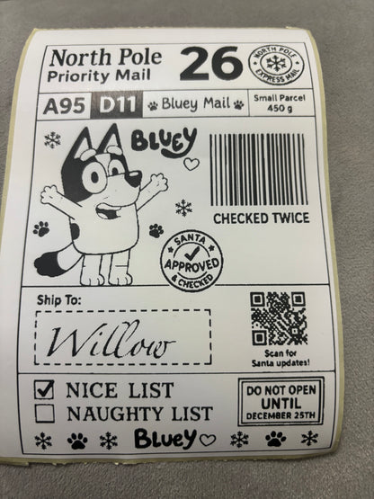 Personalised Nice List Labels