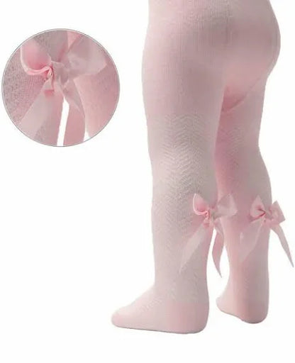 Infants Soft Touch Chevron Bow Tights 0-24m