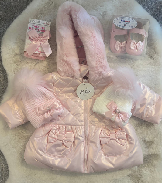 Baby girls sevva coat pink