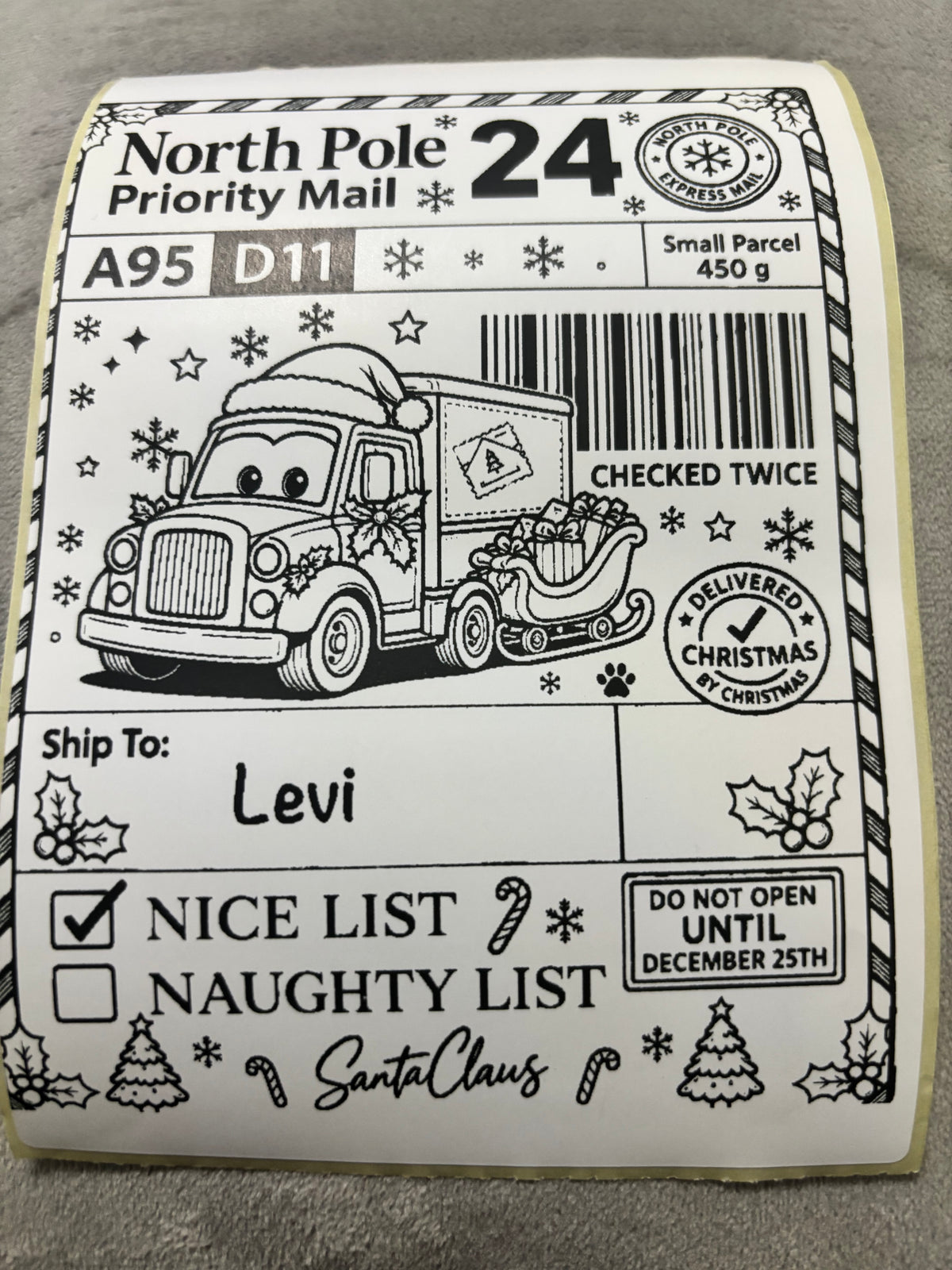 Personalised Nice List Labels