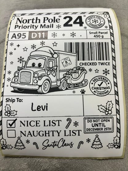 Personalised Nice List Labels