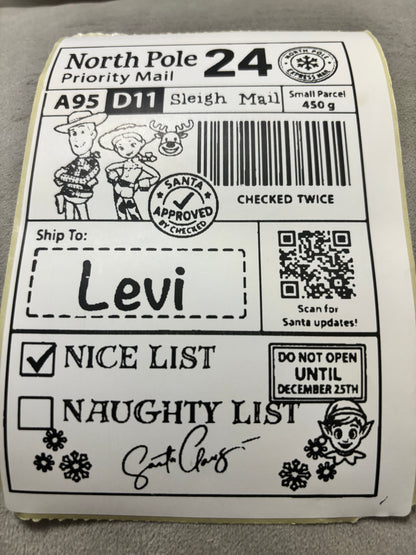 Personalised Nice List Labels