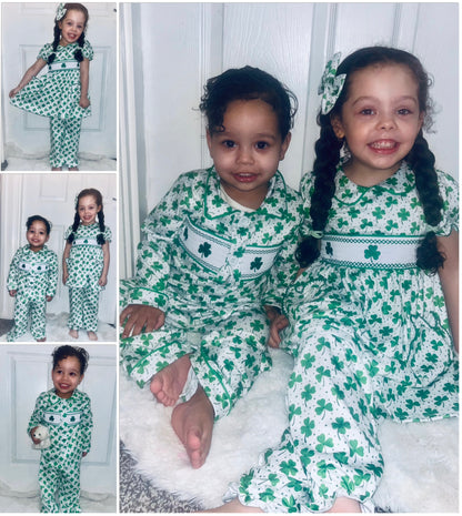 Boys Shamrock & Clovers Smock PJ’s