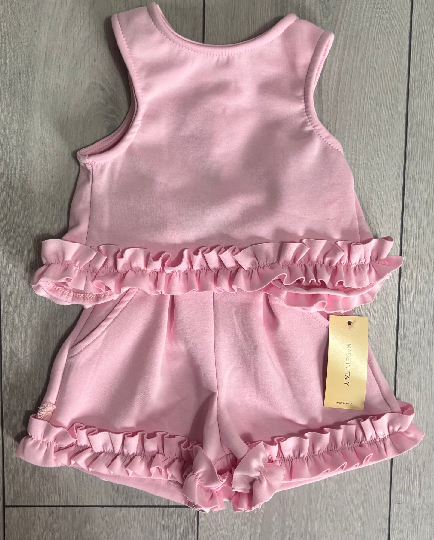 Girls Frilly Open Back Short Set 2-12y