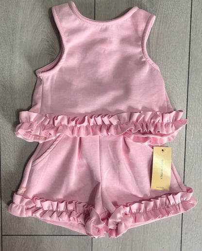 Girls Frilly Open Back Short Set 2-12y