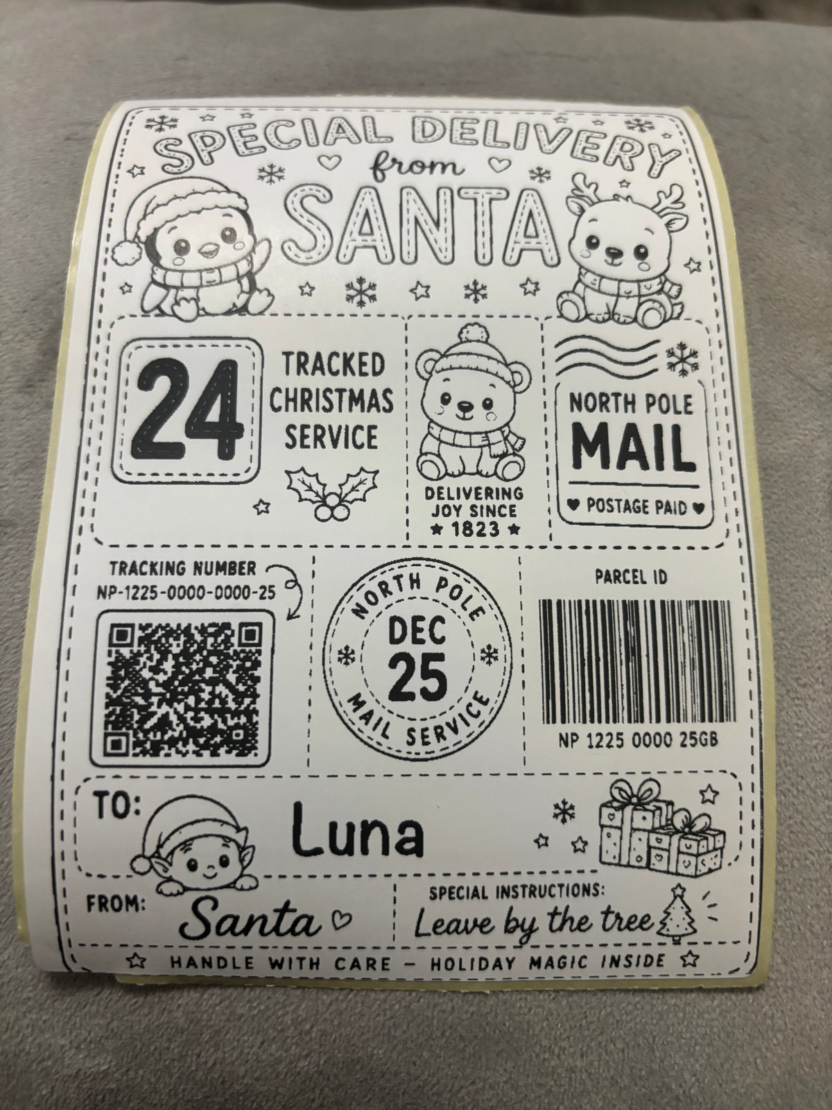 Personalised Nice List Labels