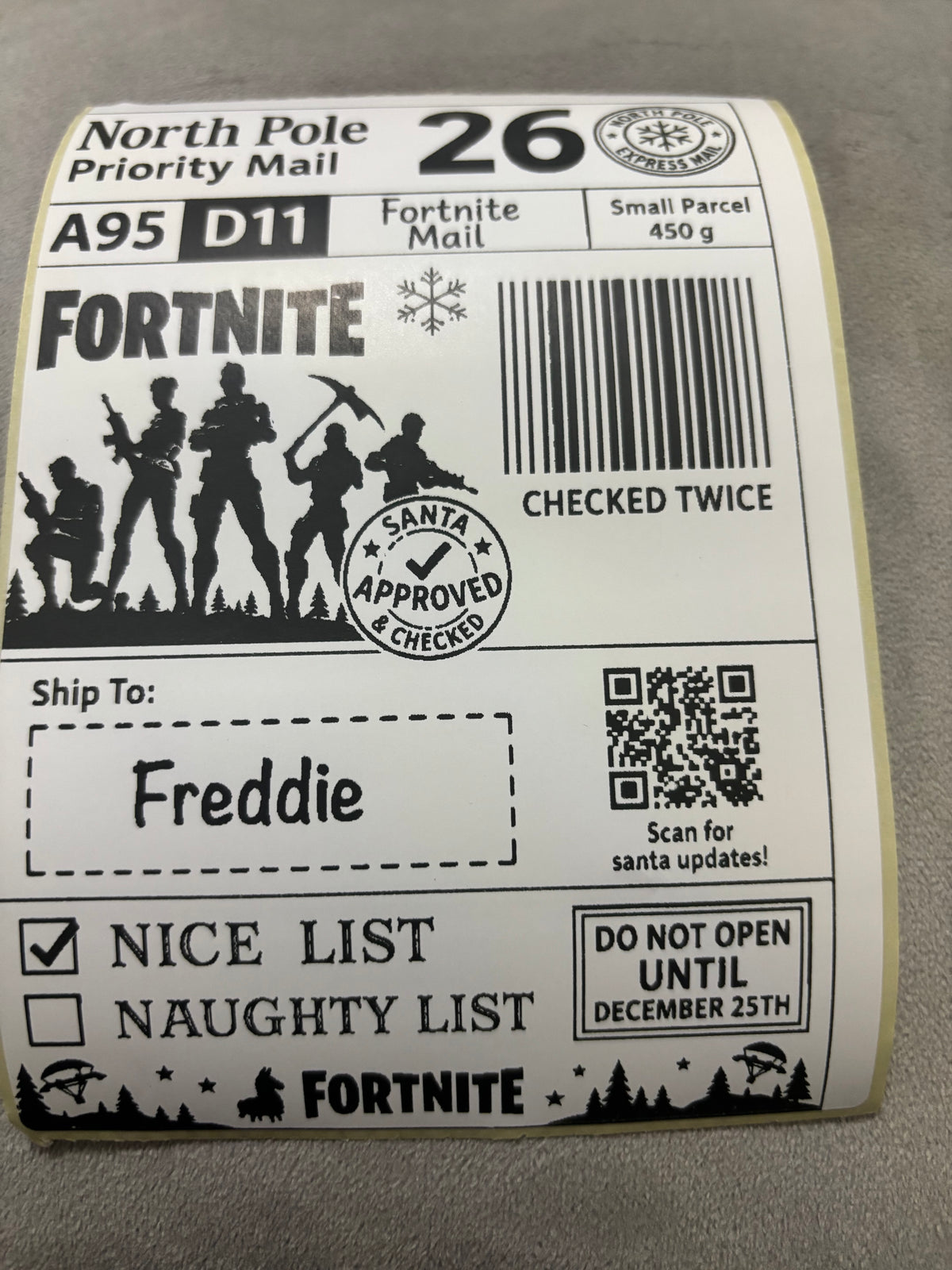 Personalised Nice List Labels