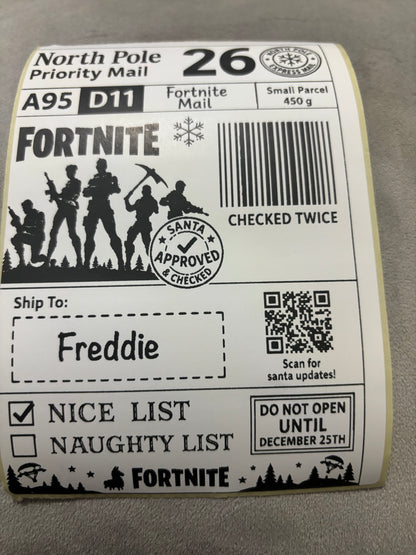 Personalised Nice List Labels