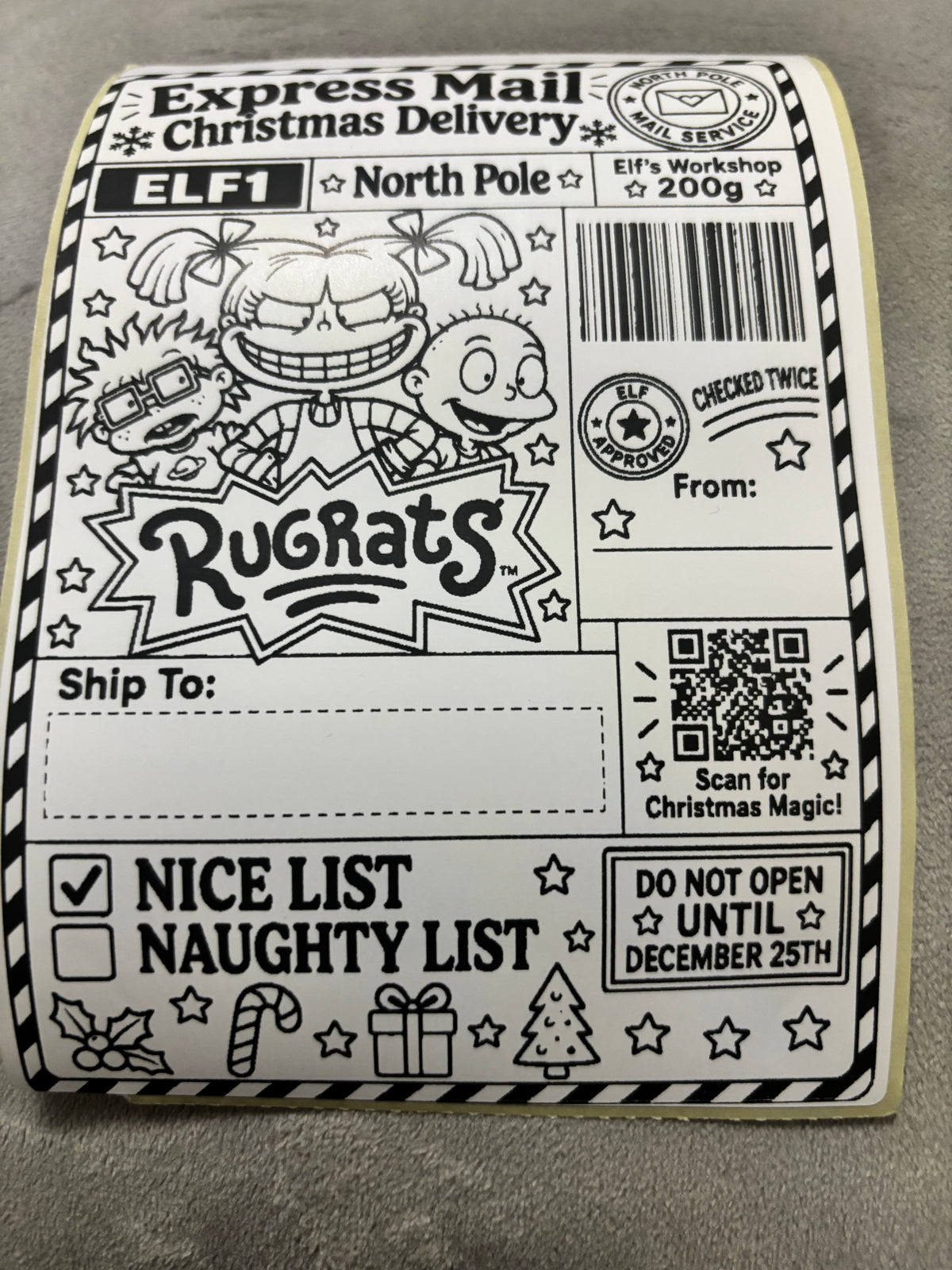 Personalised Nice List Labels