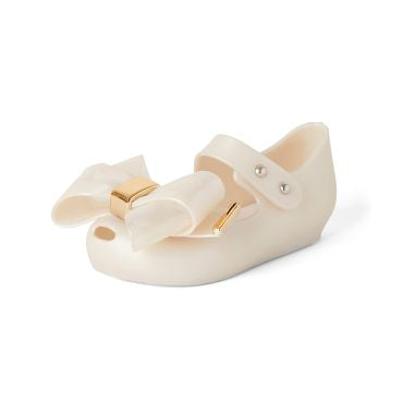 Designer Inspired Gold Trim White Jelly Shoes 20-25