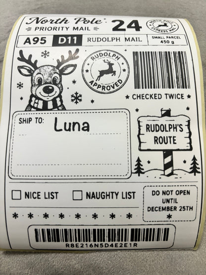 Personalised Nice List Labels