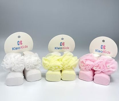 Kleo Kids Rose & Pearl Socks (Shoe Size 3.5-5)