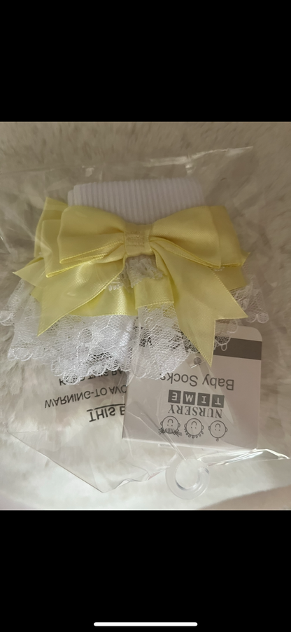 Baby Girls Lace & Bow Ankle Socks