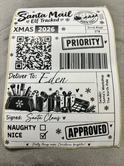 Personalised Nice List Labels