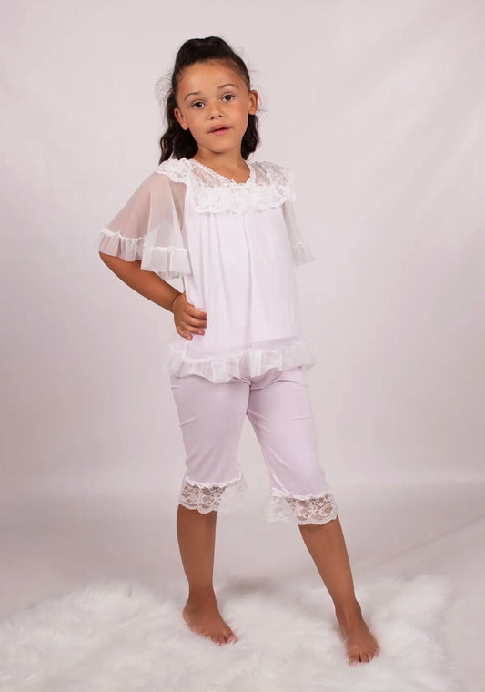 Girls Lavender Lace Beau Kid Pyjamas