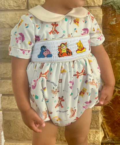 Winnie the Pooh & Friends Smocked Rompers