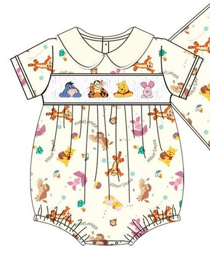 Winnie the Pooh & Friends Smocked Rompers