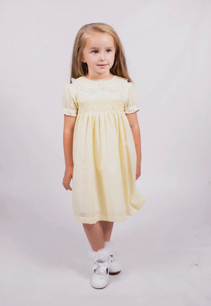 Girls Hand Smocked Cotton Dress