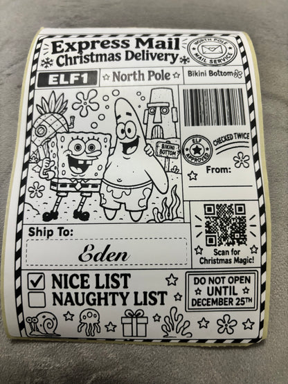 Personalised Nice List Labels