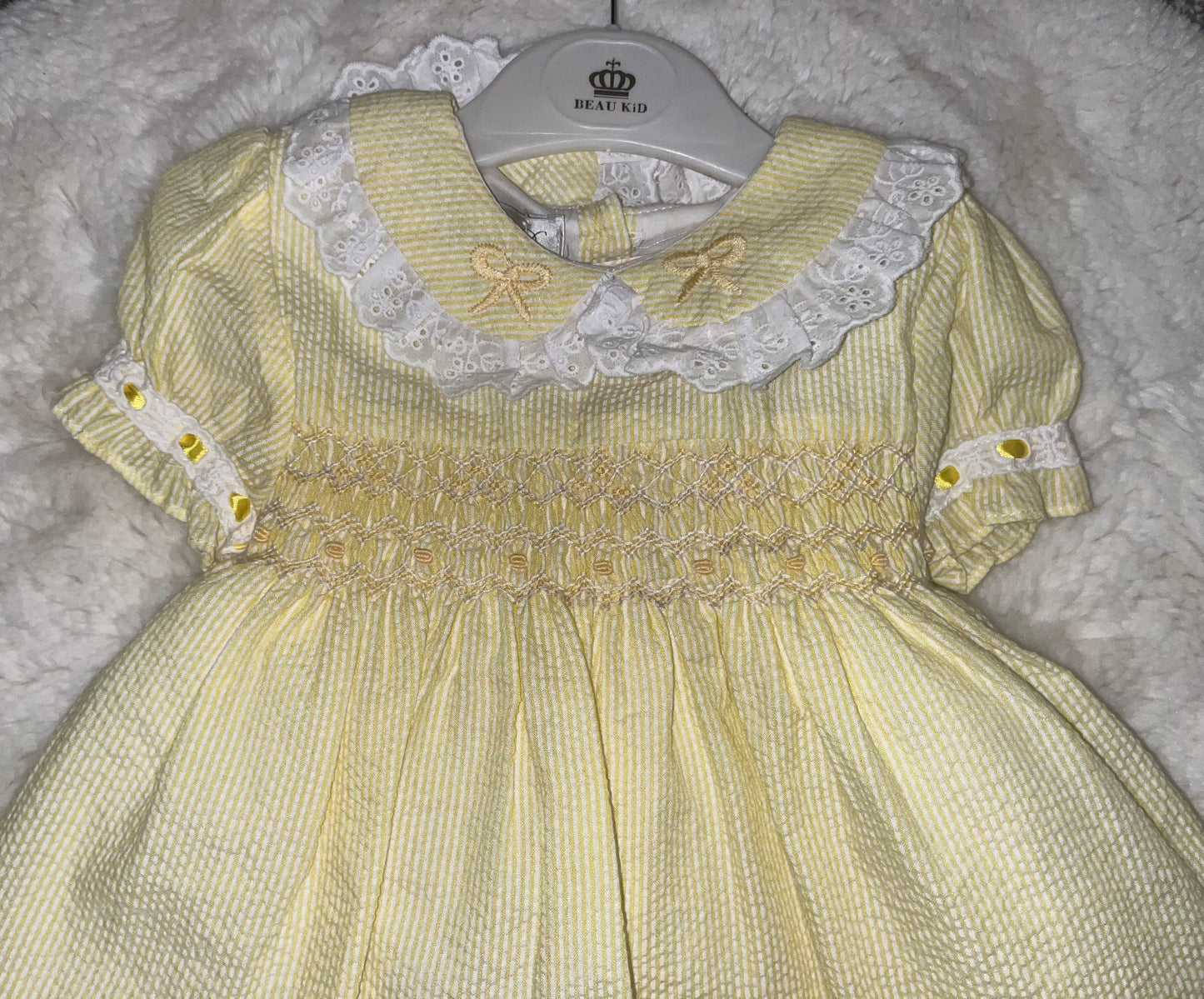 Girls Hand Smocked Cotton Dress