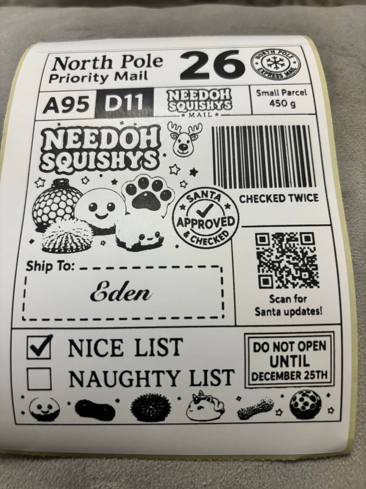 Personalised Nice List Labels