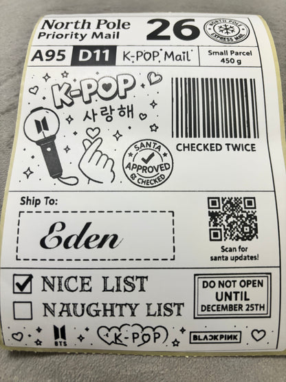 Personalised Nice List Labels