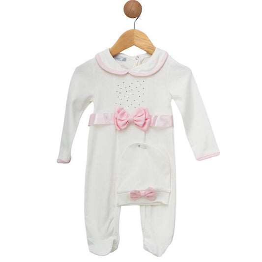 Baby girls Diamanté baby grow & hat set