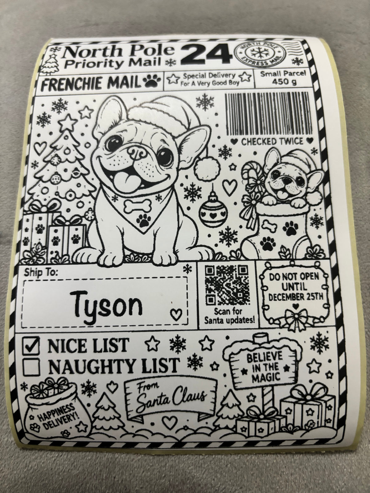 Personalised Nice List Labels