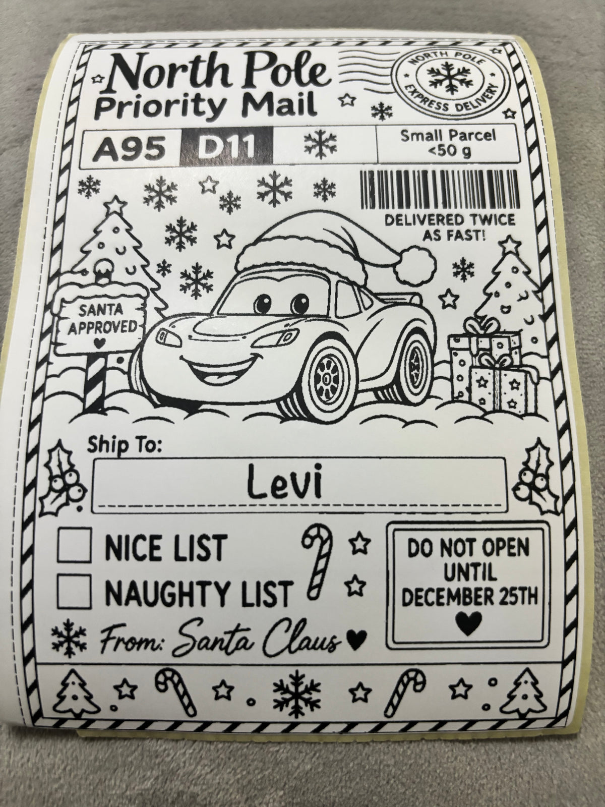 Personalised Nice List Labels