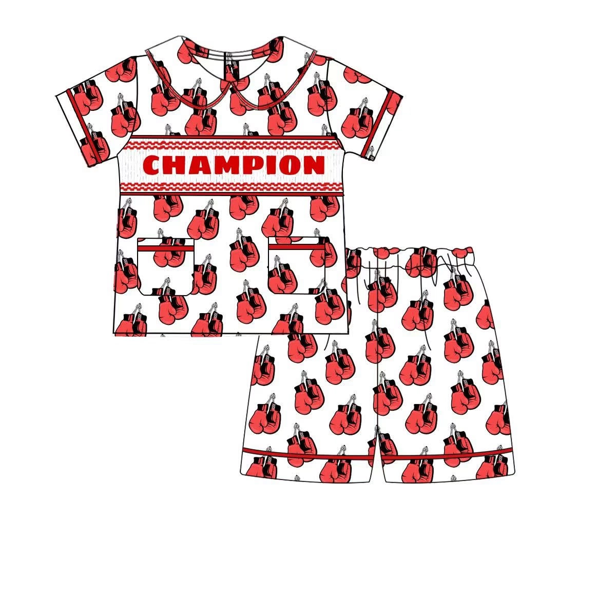 Exclusive Boys Boxing Smocked Pyjamas