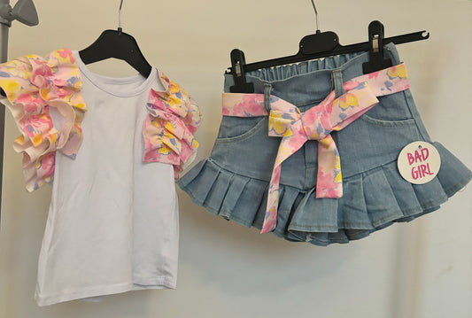 Girls Frilly Top and Short Set