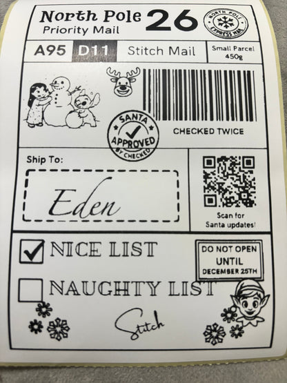 Personalised Nice List Labels