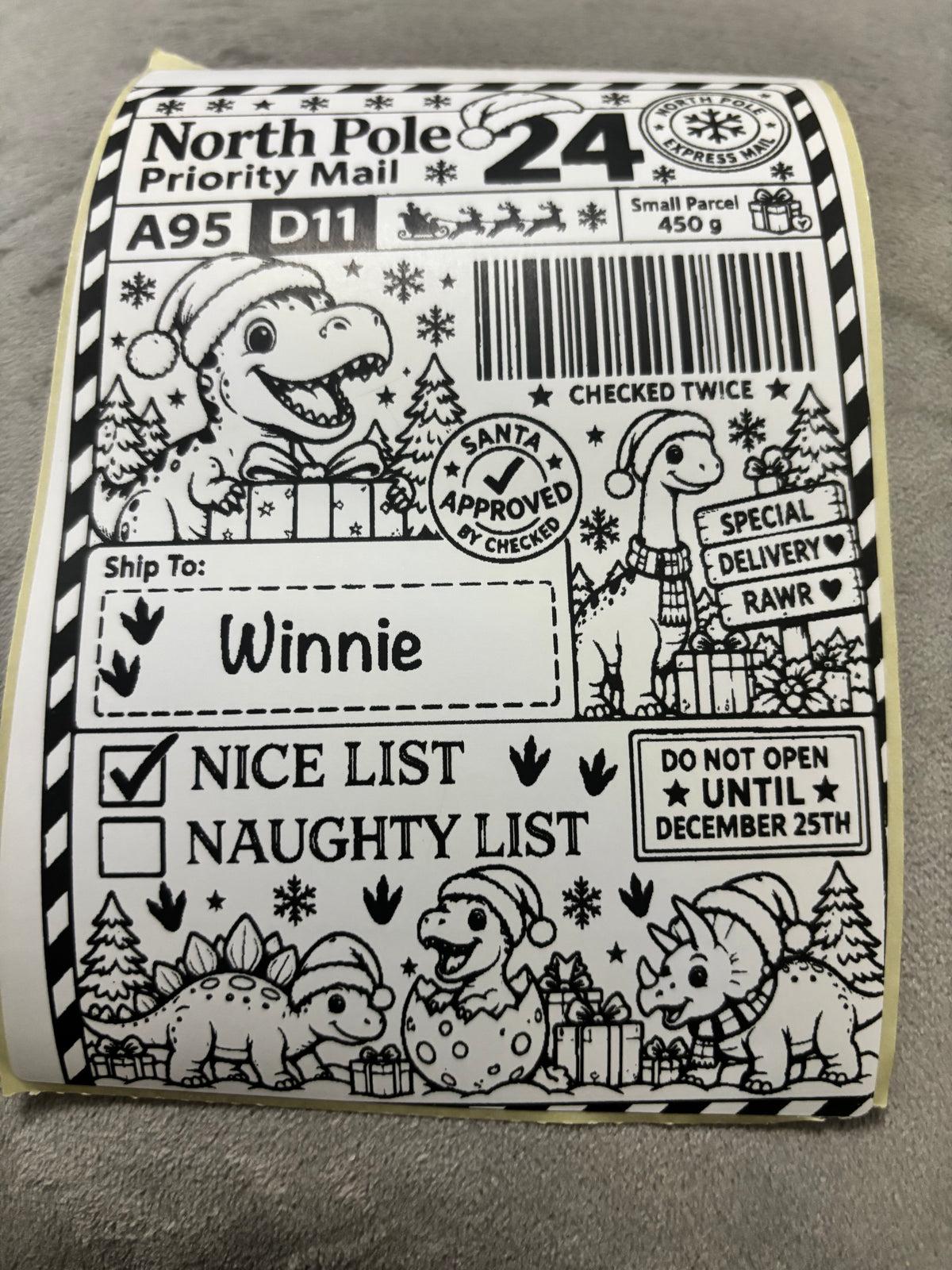 Personalised Nice List Labels