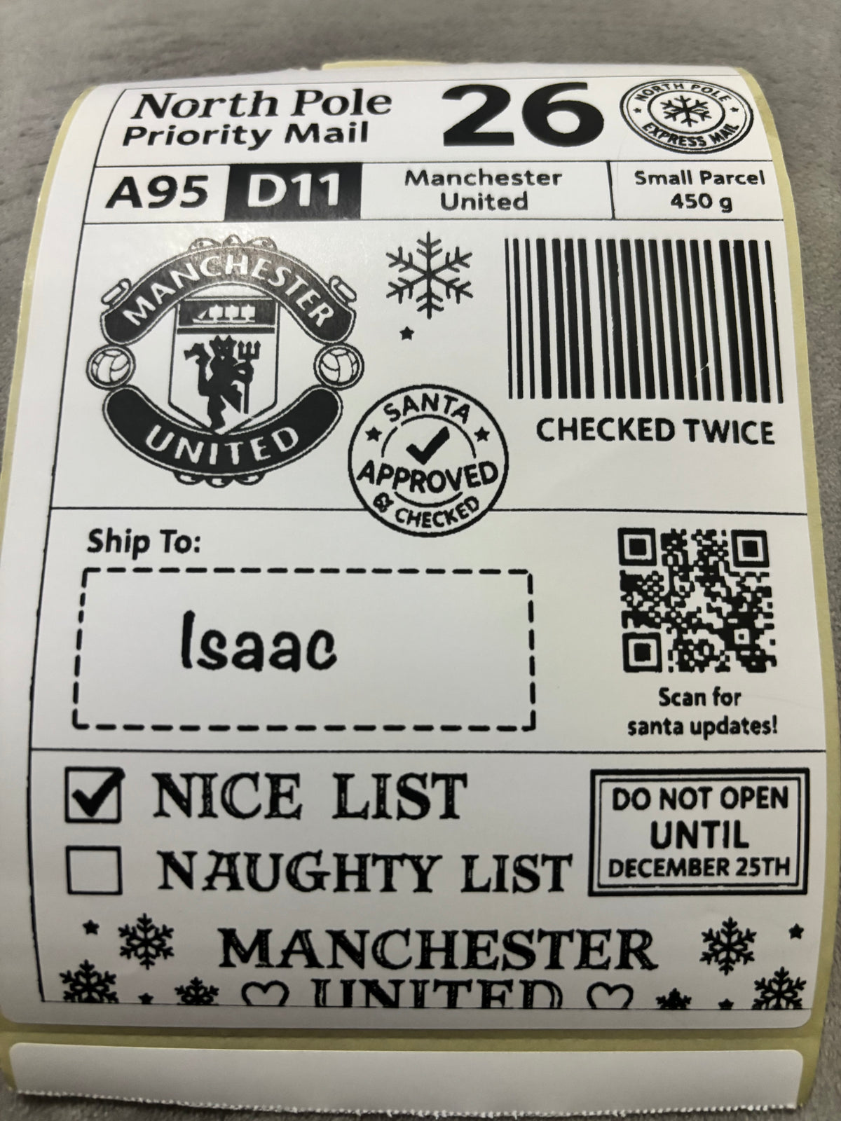 Personalised Nice List Labels