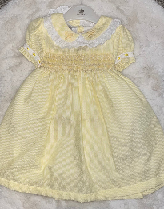 Girls Hand Smocked Cotton Dress